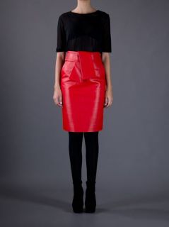 Balenciaga Leather Pencil Skirt