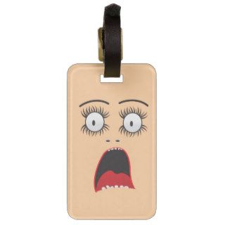 Funny Surprized lady face Tag For Luggage