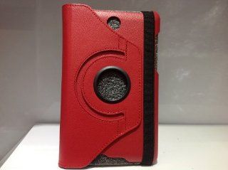 For Asus Fonepad Me371mg Me371 360 Rotating Leather Case Cover & Film & Stylus 7 Inch (Red) Cell Phones & Accessories