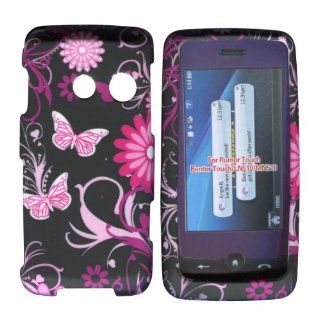 Pink Butterflies Lg Rumor Touch Banter Touch Ln510 Hard Snap on Phone Cover Case Faceplates Cell Phones & Accessories