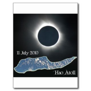 Eclipse 2010 Hao Atoll Post Cards