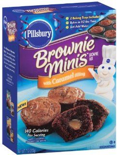 Pillsbury Brownie Minis Caramel Filled Bite Size Brownie Mix, 7.0500 Ounce (Pack of 8)  Grocery & Gourmet Food