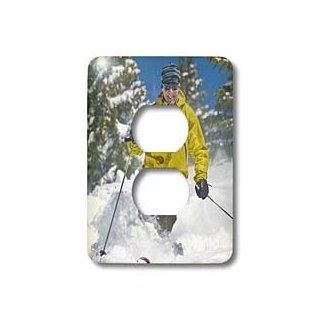 3dRose LLC lsp_92855_6 Man Skiing, Santa Fe Ski Area, New Mexico Us32 Lkl0034 Lee Klopfer 2 Plug Outlet Cover   Outlet Plates  
