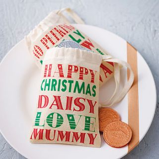 personalised mini christmas gift bag by snapdragon