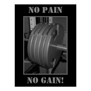 NO PAIN NO GAIN Weightlifting Exercise Poster