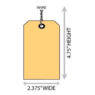 4.75" X 2.375" Manila Shipping Merchandise Tag (With Wire String). Case of 500 Tags.  Blank Labeling Tags 