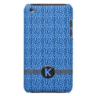 Blue & Black Cheetah Animal Print Monogram Case Mate iPod Touch Case