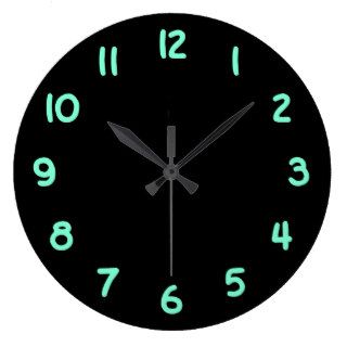Black and Aquamarine Numbers Clock