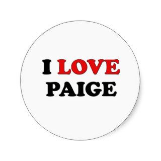 I Love Paige Stickers