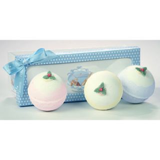 set of three christmas pudding bath bombs by kiki's gifts and homeware