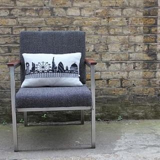 knitted lambswool london skyline cushion by sally nencini