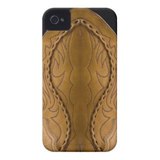 Hand Sewn Brown Tooled Leather Look Case Mate iPhone 4 Cases
