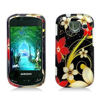 Aimo Wireless SAMU380PCIMT063 Hard Snap On Image Case for Samsung Brightside U380   Retail Packaging   White/Red Flowers Cell Phones & Accessories