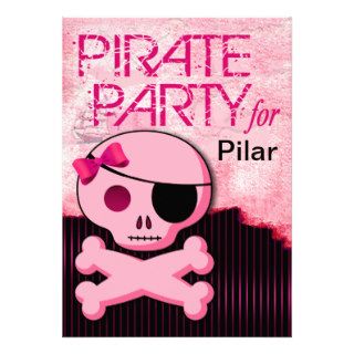 Fun Kids Pirate Girl   "Pirate Baby" Party Custom Announcement