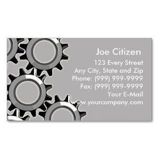 mechanical gears or cogs business cards