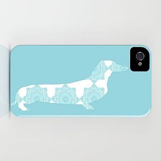 damask dachshund dog case for iphone by indira albert
