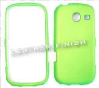Samsung Freeform 3 R380 Honey Emerald Green, Leather Finish Hard Case, Cover, Faceplate, SnapOn, Protector Cell Phones & Accessories