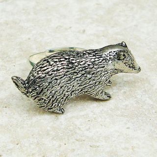 wild badger ring antiqued pewter by wild life designs