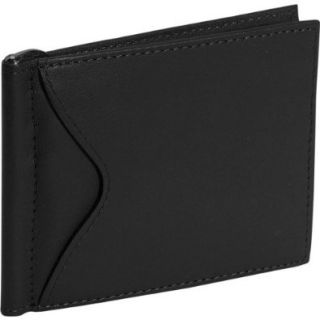 Men's Cash Clip Wallet with Outside Pocket (Black) (3.375"H x 4.25"W x .25"D) Clothing
