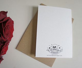 'mum' tattoo print rose diamante card by spdesign