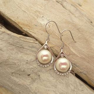 pearl teardrop earrings by tigerlily jewellery