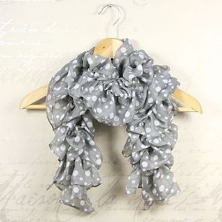 spotty ruffle scarf by lisa angel