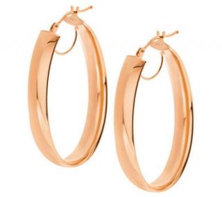 VicenzaGold 1 1/2 Polished Oval Hoop Earrings 14K Gold —