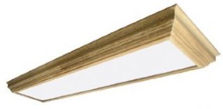Lighting by AFX UCM232R8 Winchester Crown Molding Wood Frame 2 Lamp Fixture, Unfinished with Smooth White Acrylic Diffuser   Flush Mount Ceiling Light Fixtures  