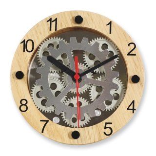 Wooden Bezel 6 Table/Wall Moving Gear Clock Jewelry