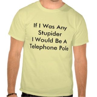 If I Was Any Stupider I Would Be ATelephone Pole Tee Shirts