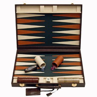Tournament Leather Backgammon Set Brown Sports & Outdoors