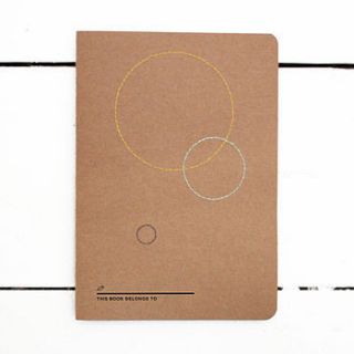 hand stitched geometric circles notebook by snÖrk