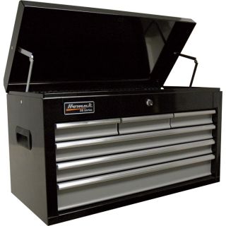 Homak SE Series 27in. 6-Drawer Top Tool Chest — Black, 26in.W x 12in.D x 14 7/8in.H, Model# BG02026603  Tool Chests