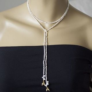 seed pearl and vermeil gold necklace by sugar mango