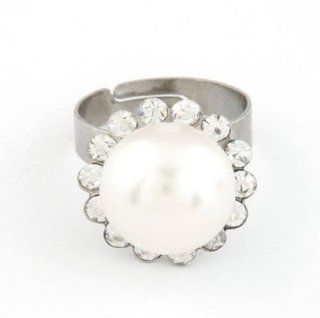 New Luxury Punk Flowers Pearl Rhinestones Adjustable Rings Fashion Charms Jewelry Toys & Games