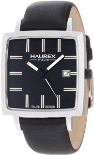 Haurex Italy Men's 6K380UN1 Compact W Square Black Leather Watch at  Men's Watch store.