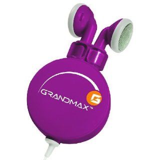 Grandmax R AUDIO 4 PL Retractable Stereo Earbuds (Purple) Electronics