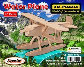 Puzzled Water Plane 3D Natural Wood Puzzle Toys & Games