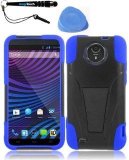 IMAGITOUCH(TM) 3 Item Combo ZTE Vital N9810 T Stand Cover   Black+Blue (Stylus pen, Pry Tool, Phone Cover) Cell Phones & Accessories