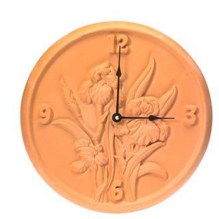 Opus 382 Sunswept 12 1/2" Terra Cotta Iris Clock (Discontinued by Manufacturer)  Outdoor Clocks  Patio, Lawn & Garden