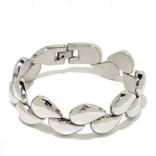 Stately Steel Teardrop 7 1/2" Link Bracelet