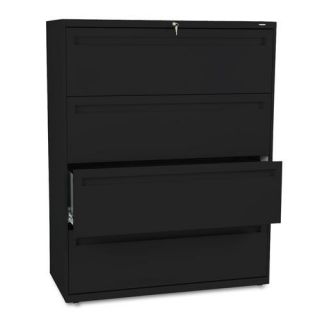 Hon 700 Series 42 inch Wide Four drawer Lateral File Cabinet In Black