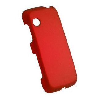 Red Rubberized Hard Cover Protector Case for LG Prime GS390 AT&T Cell Phones & Accessories