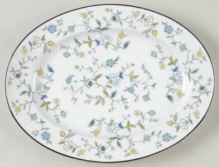 Noritake Chintz 11 Oval Serving Platter, Fine China Dinnerware   Blue, Tan & Wh