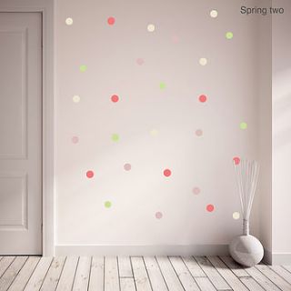 spring polka dot wall sticker set by oakdene designs