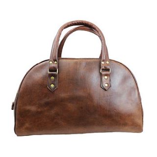 leather bowling weekend bag by ismad london