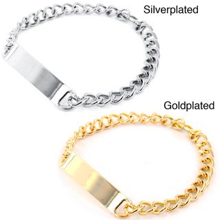 West Coast Jewelry Goldtone/ Silvertone Men's Small ID Bracelet West Coast Jewelry Men's Bracelets