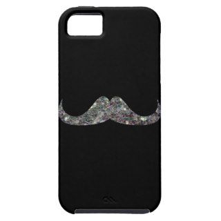 Customize Sparkly silver mosaic Mustache iPhone 5 Cases