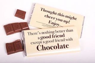 'nothing better than a good friend' personalised chocolate bar by tailored chocolates and gifts