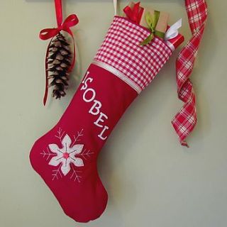 personalised christmas stocking snowflake by sara perry designs
